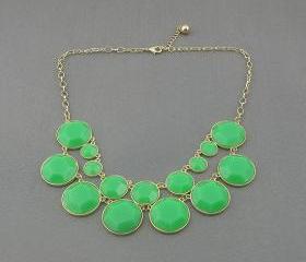 Sale 2013 glass green party wedding necklace/gift /statement necklace/Crystal Pearl Necklace/bubble necklace/bib necklace 