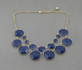 Sale 2013 navy blue party wedding necklace/gift /statement necklace/Crystal Pearl Necklace/bubble necklace/bib necklace 