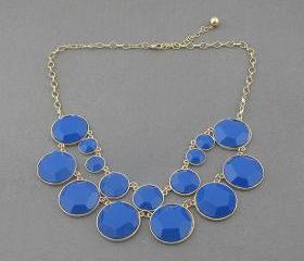 Sale 2013 dark blue party wedding necklace/gift /statement necklace/Crystal Pearl Necklace/bubble necklace/bib necklace 