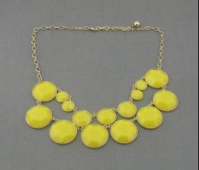 Sale 2013 yellow party wedding necklace/gift /statement necklace/Crystal Pearl Necklace/bubble necklace/bib necklace