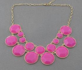Sale 2013 pink party wedding necklace/gift /statement necklace/Crystal Pearl Necklace/bubble necklace/bib necklace 