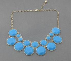 Sale 2013 bule party wedding necklace/gift /statement necklace/Crystal Pearl Necklace/bubble necklace/bib necklace 