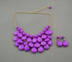 Sale 2013 purple Beadwork bib necklace,Teardrop-shaped necklace, bubble necklace,bib Bubble Necklace,drape bib necklace