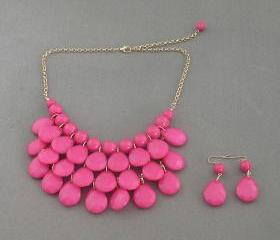 Sale 2013 pink Beadwork bib necklace,Teardrop-shaped necklace, bubble necklace,bib Bubble Necklace,drape bib necklace