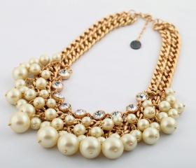 Sale party wedding necklace/gift /statement necklace/Crystal Pearl Necklace/bubble necklace/bib necklace/acrylic necklace 02